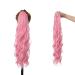 Ponytail Extension Heat Resistant Ponytail Long Wavy Pink Claw Ponytail Extension Synthetic Colorful Hairpiece Soft Fake Hair Piece for Daily Party Ponytail Hair Extension(HMW1001-1)