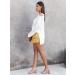 LAEMILIA Elastic Waist Floral Print Mini Skater Skirt - Yellow (Size L) - Buy Online on GoSupps.com