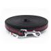 Twinkys Dog Style tow leash rubberized 20 mm wide for dogs up to 50 kg - without hand loop 5 meters black red made in Germany 5 meters black red 20 mm to 50 kg