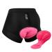 Jepozra Sports women bike underwear padded seat cushion breathable bike underpants short cyclist pants functional underwear l black