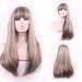 TIREOW Fashion Straight Gold Synthetic Wig - Long Full Party Hair Wig | Natural Look - Buy Online on GoSupps.com