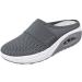 PGOJUNI Women's Diabetic Air-Cushion Platform Sneakers - Slip-On Orthopedic Walking Shoes (Dark Gray, Size 9) - Buy Online on GoSupps.com
