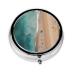 Aerial View of The Beachround Pill Box 3 Compartment Round Pill Box Organizer Portable Travel Pill Box for Traveling.