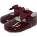 Burgundy Baby Girls Pram Shoes | Soft Sole, Bow Button Up | Handcrafted in Britain - Buy Online on GoSupps.com