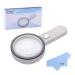Oversized 12 LED Handheld Magnifier and Light XYK 20X Oversized Illumination Magnifier for Reading Checking Exploring Hobbies etc. (White) Good Times