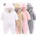 Ceguimos Newborn Baby Hooded Snowsuit Romper | Warm Fleece Cartoon Bear | White | 3-6 Months - Buy Online on GoSupps.com