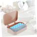 GAXIRE Box Soap Holder Lid Rice Kitchen Soap Case Soap Container Shampoo Small Drainage Shower Plastic Containers Drainer Dish Soap Bar Holder Facial Uk With Cover Pink Travel Abs Bracket Pink 13.5X9CM - Buy Online on GoSupps.com