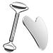 Stainless steel Gua Sha and Facial Roller massage kit 2 in 1 Guasha face roller massage for eyes face and body skin care and relaxation