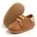 RVROVIC Baby Boys Girls Sneakers Anti-Slip Oxford Loafer Flats Infant Toddler PU Leather Soft Sole Baby Shoes 6-12 Months 1 Brown