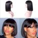 Brazilian Straight Bob Wig with Bangs - 100% Remy Human Hair, Glueless for Black Women - Buy Online on GoSupps.com