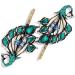Blue Peacock Style 2PCS Hair Clips Set - Retro Vintage Hairpins for Women and Girls | Headwear Styling Tools and Accessories - Buy Online on GoSupps.com