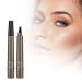 2024 New 3D Waterproof Microblading Eyebrow Pen Magic Eyebrow Pencil 4 Tipped Precise Brow Pen Waterproof Makeup Contouring Pen Fine Stroke Creates Natural Makeup Effect (Color : 1pcs-Gray Brown)