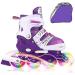 JIFAR Youth Childrens Inline Skates for Kids, Adjustable Inlines Skates with Light Up Wheels for Girls Boys, Indoor&Outdoor Ice Skating Equipment Medium Size(11C-4Y/2-16years) Purple M(1Y-4Y / 8-16years)
