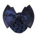 Nilioyul Wide Application Bow Work Hair Clips Snood Net For Stylish And Convenient Cloth Professional Hair Plate Mesh Pocket Two Bows-blue