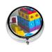 Colorful Building Blocksround Pill Box 3 Compartment Round Pill Box Organizer Portable Travel Pill Box for Traveling.