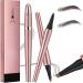 Magic Eyebrow Pencil - 2024 New 3D Waterproof Microblading Eyebrow Pencil Contouring Pen - Natural Long-Lasting Fine Stroke Microblading 4 Tip Eyebrow Pencil (Dark Brown+Grey)