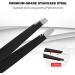 Classycoo Professional Eyebrow Tweezers Set - 4Pcs Stainless Steel Precision Kit for Eyebrows, Facial Hair, Ingrown Hair & Splinter Removal - Black - Buy Online on GoSupps.com