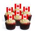 24 Canadian Flag Canada Flag Edible PREMIUM THICKNESS SWEETENED VANILLA Wafer Rice Paper Cupcake Toppers/Decorations