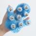 Roysmart Palm Shaped Massage Glove - 9 Roller Ball Stress Relief Massager for Body (Blue) - Buy Internationally - Buy Online on GoSupps.com