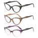 Eyekepper Women 3 Pairs Reading Glasses Ladies Vintage Cat Eye Readers (Black/Tortoise/Purple Transparent 2.00)