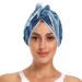 Sharks-2734 Hair Towel 2 Pack Super Absorbent Hair Drying Towel Quick Dry Hair Turbans Head Towel with Button Twisty Wrap for Women Girls