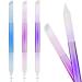 3 Pieces Glass Cuticle Pusher Cuticle Remover Glass Nail File Dual Ended Manicure Pedicure Tools for Nails and Cuticles Care (Pink Blue Purple)