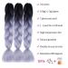 Buy Ombre Jumbo Braiding Hair Kanekalon - 24 Inch Synthetic Hair Extensions (Black-Gray) - 3 Pack for Crochet Twist Braids - Buy Online on GoSupps.com