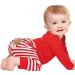 Baby's First Christmas Romper Set - Red Stripe Pants & Hat - 3-6 Months - Buy Online on GoSupps.com