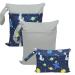 Hi Sprout Grab and Go Wet Dry Cloth Diaper Bags -Waterproof Washable Reusable Diaper Organizer (Simple Bag, Space Adventure) simple bag Space Adventure