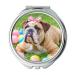 YENDOSTEEN Mirror Compact Mirror Bulldog Cute Easter Animal Dog Pet Sweet Pocket Mirror portable mirror