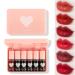 6 Colors Lip Tint Stain Set,Korean Lip Gloss Lip Tint Stain Mini Liquid Lipstick Lip & Cheek Tint Long Lasting Moisturizing Natural Lip Tint Highly Pigmented Color Non-Sticky Red