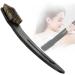 Ozzptuu Natural Bristle Long Wooden Handle Body Bath Back Brush Curved Handled Shower Exfoliating Scrubber for Wet and Dry Body Brushing (Black)