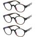 Mini glasses 3 pieces set Professor Reading glasses with round oval glasses vintage retro style plastic frame (leopard pattern) reading aid men and women leopard pattern (3 pieces set) 1.0 Dioptria