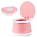 Children's Folding Toilet Portable Folding Toilet Seat Boys & Girls Foldable Potty Chair Seat Toddler Potty Training Seat (Pink)