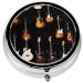 Decorative Round Pill Box for Guitars - 3 Compartment Portable Travel Organizer for Vitamins & Medications - Buy Online on GoSupps.com