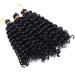 Tess Curly Crochet Hair Extensions - Short Water Wave 8 Synthetic Braids | 3 Bundles Natural Black (90g) - Buy Online on GoSupps.com