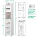 TUOXINEM Small Bathroom Storage Cabinet with One Rod for Small Spaces Over The Toilet Storage Cabinet for Bathroom Storage Slim Toilet Paper Storage Cabinet with 4 Tier Design Fit Mega Roll (White) - Buy Online on GoSupps.com