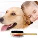 Double Sided Wooden Dog Brush for Grooming & Cleaning | 2-in-1 Pin & Bristle Soft Pet Hair Brush for Dogs & Cats | Long or Short Haired | Eco-Friendly - Buy Online on GoSupps.com