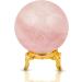 PYOR Rose Quartz Sphere Gem Ball with Stand - Meditation & Feng Shui Crystal Decor for Wealth & Harmony - Buy Online on GoSupps.com