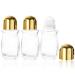 3Pcs Glass Roller Bottles with Plastic Roller Ball 50ml Refillable Roller Ball Bottles for Essential Oils Empty Rollerball Contains Leak-Proof Roll on Bottles for Cosmetics Deodorant Perfume Gold
