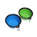 Piepea Collapsible Dog Bowl 2 Pack Travel Bowl Made of Food-Grade Silicone BPA-Free Portable Foldable Dog Cat Food Water Feeding Bowl Two Free Carabiners