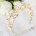 Golden Butterfly Fairy Crown Tiara with Pearl Crystal & Rhinestone - Wedding & Birthday Gift - Buy Online on GoSupps.com