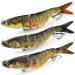 Wobbler set jerkbait fishing bait fish fish fishing trout bait swimbait angelset for pike perch pikeperch with 2 drilling hooks and fishing bait box (13.3cm)
