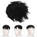 Men Short Black Wig Handsome Male Short Hair Topper Men's Fluffy Toupee Synthetic Halloween Costume Toupee for Men Daily Party Use Not Easy to Fall Off - Buy Online on GoSupps.com