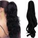 FXYTK Claw on Ponytail Clip in Ponytail Hair Extensions Hair Piece Clip on Pony Tail Hair Extension Claw Jaw Ponytail Extensions 18" Curly Dark Black 18 Inch-Curly Dark Black-18" Curly