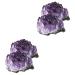 Didiseaon 4 Pcs Natural Crystal Cluster Agate Bare Stone Natural Minerals Small Piece Purple