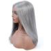 Real Hair Lace Front Wig - 18 Gray Heat-Resistant Synthetic Wig for Women | 150% Density Medium Length Long Smooth Hair - Buy Online on GoSupps.com