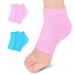 FonsBleaudy Moisturizing Gel Heel Sleeves 2 Pairs Gel Lined Toeless Spa Socks for Cracked Heels Dry Feet While Sleeping