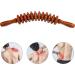 Wooden Massage Roller with Handle - Anti-Cellulite Body Massager for Back Neck & Legs - 12 Wheels - Natural Color - Buy Online on GoSupps.com