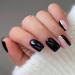 24Pcs French Tip - False Nails Square - Black White Gold Edge Patterns Press on Nails with Glue - Acrylic Full Cover Artificial Fake Nails for Women and Girls (Black Pink) - Buy Online on GoSupps.com